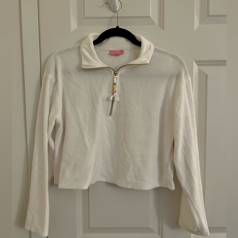 Stoney Clover Lane x Target white M terry quarter zip sweatshirt